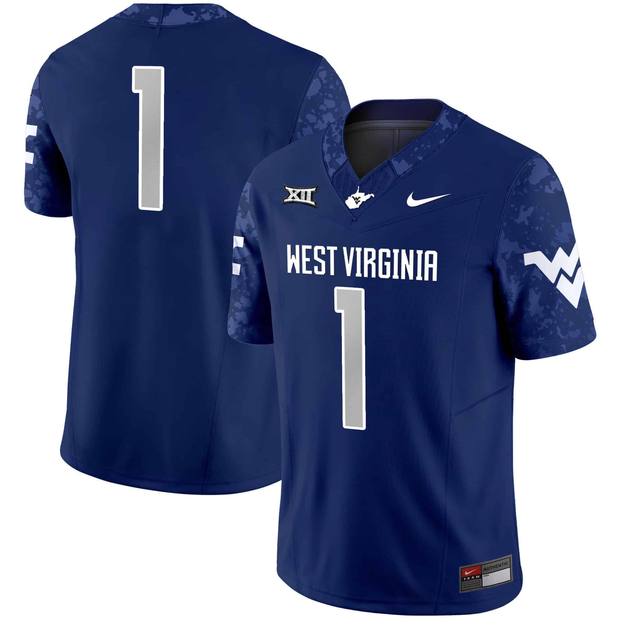Men West Virginia Mountaineers #1 No Name Blue 2024 Nike Vapor Limited NCAA Jersey->indianapolis colts->NFL Jersey